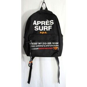 Après Surf a.p.s. Graphic Logo Black Zip Closure Adj Strap Felicien Backpack EUC